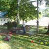 Washing the picnic tables